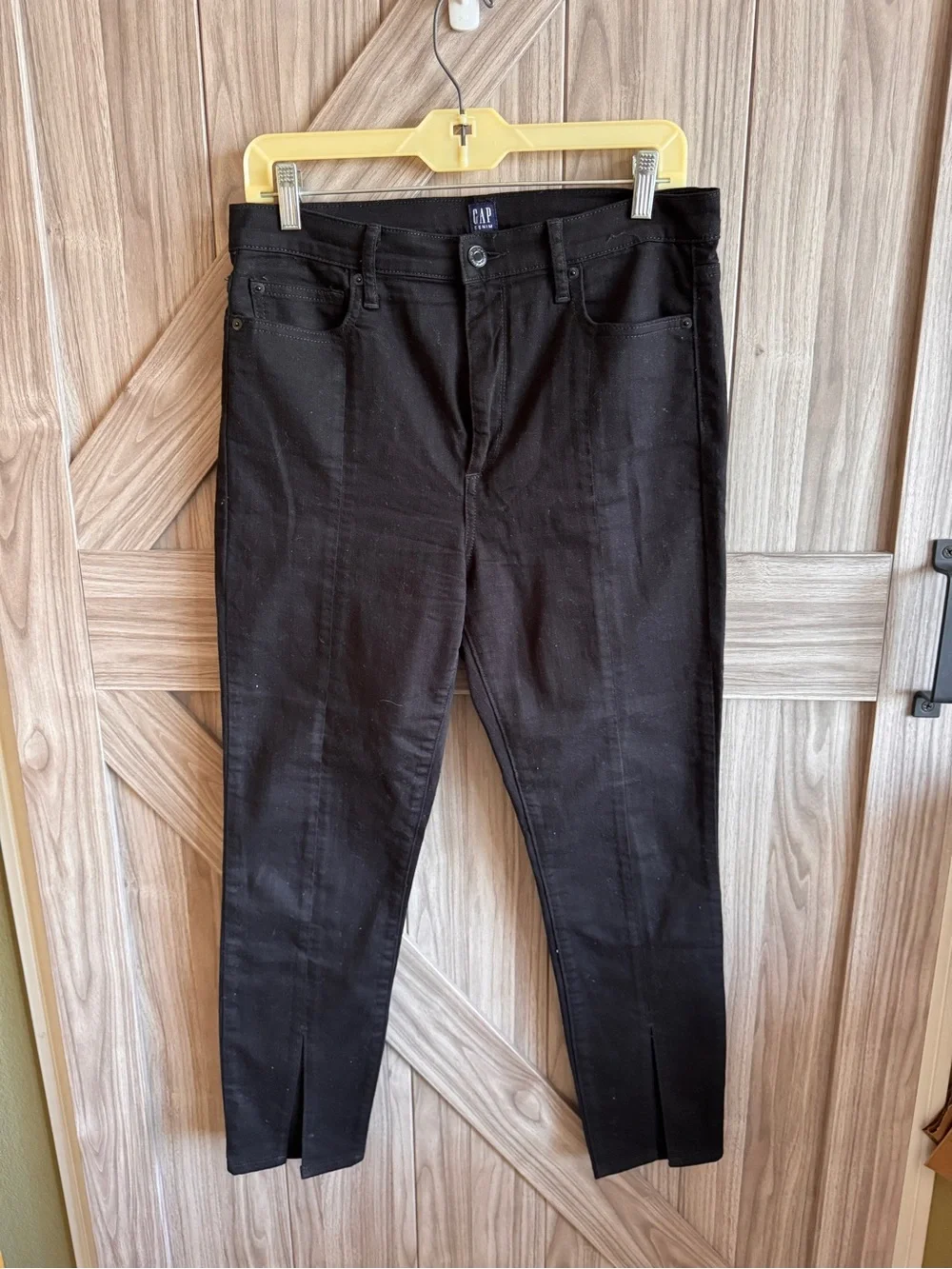 GAP Black Front Slit Skinny Ankle Pants